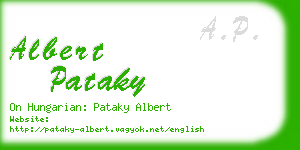 albert pataky business card